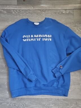 Champion Royal Blue Crewneck Sweatshirt with Logo